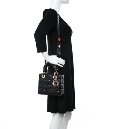Christian Dior Lambskin Cannage Small Lucky Badges My Lady Dior Black 2 of 9