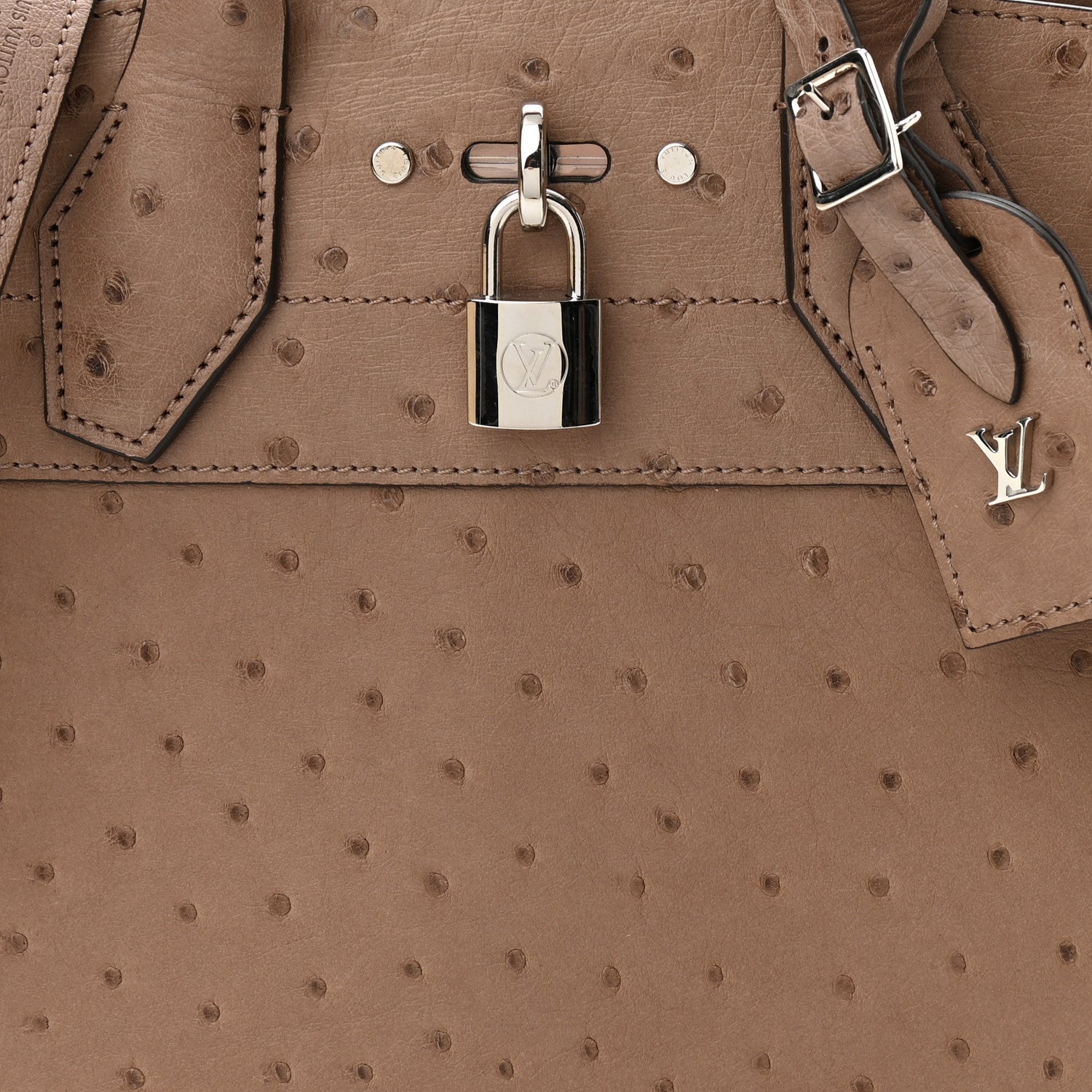 Louis Vuitton Ostrich City Steamer PM Gris 6 of 8