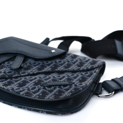 Christian Dior Oblique Saddle Messenger Pouch Blue Black 8 of 9