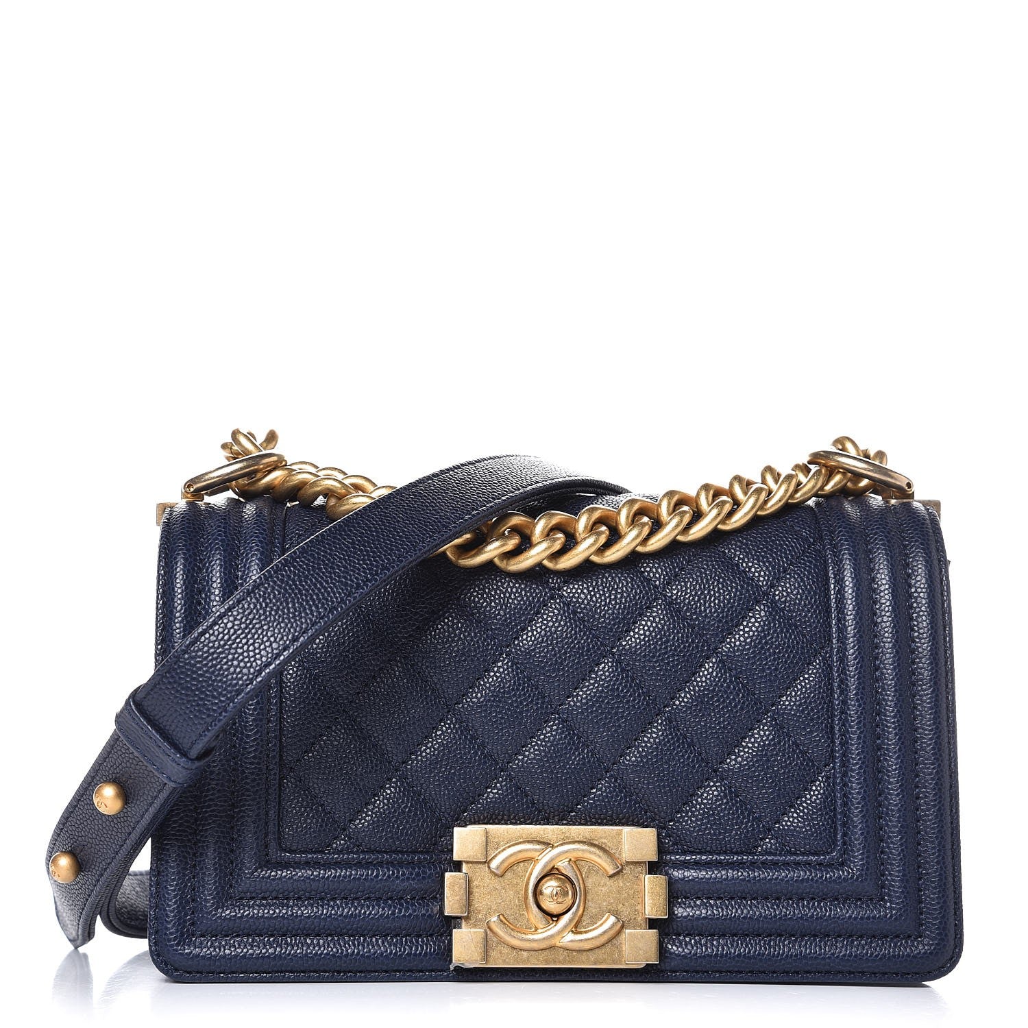 Chanel Caviar Quilted Small Boy Flap Navy 1 of 8