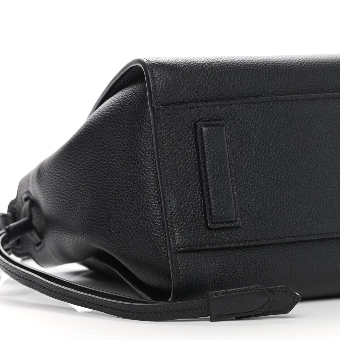 Grained Calfskin Small Padlock Top Handle Bag Black