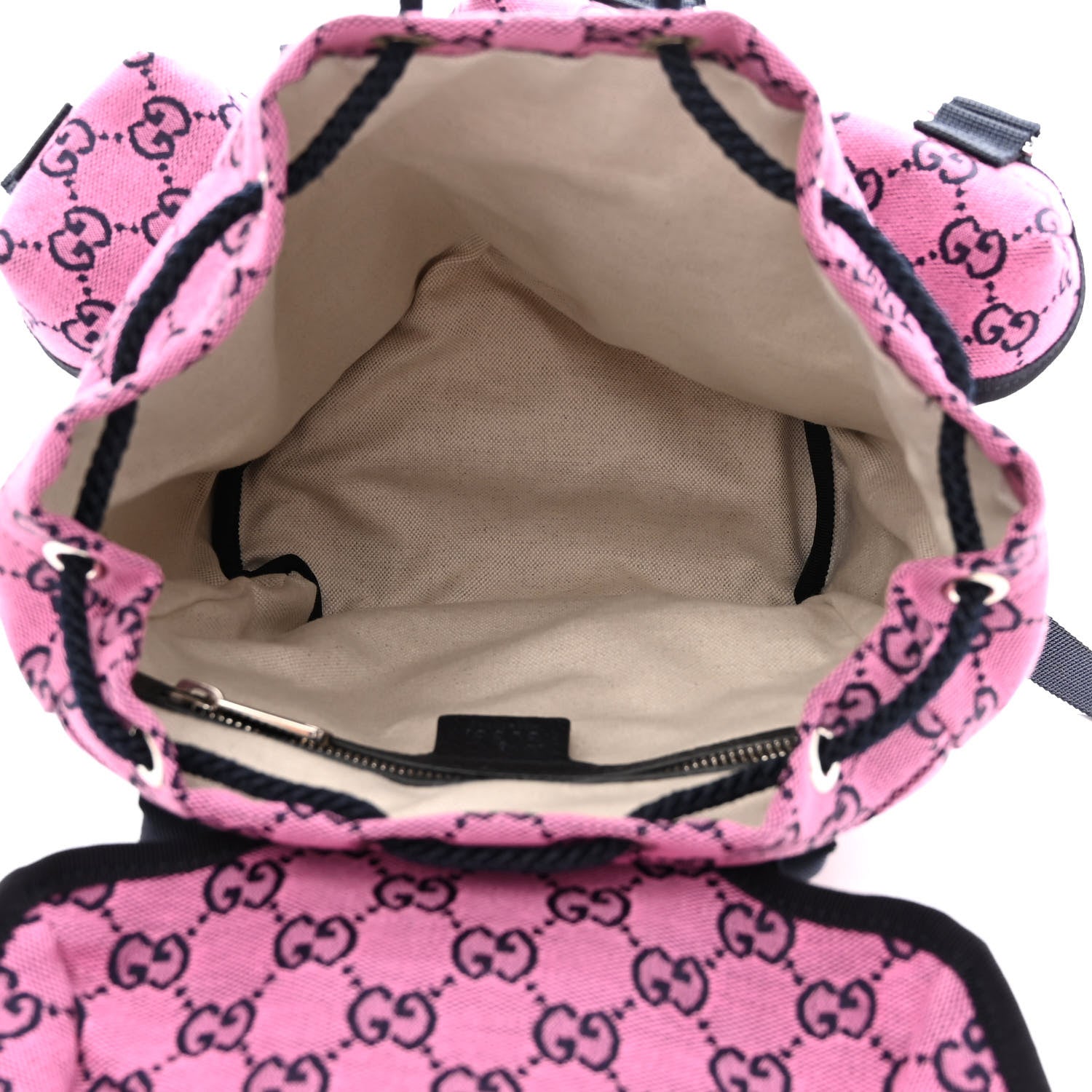 Gucci Monogram Multicolor Floral Embroidered Large Retro Interlocking G Three Pocket Backpack Pink Blue Multicolor 5 of 10