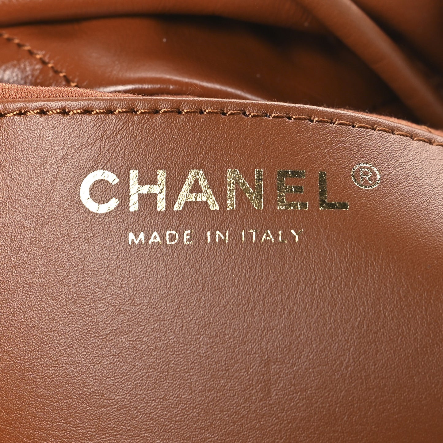 Shiny Calfskin Quilted Mini Chanel 22 Light Brown