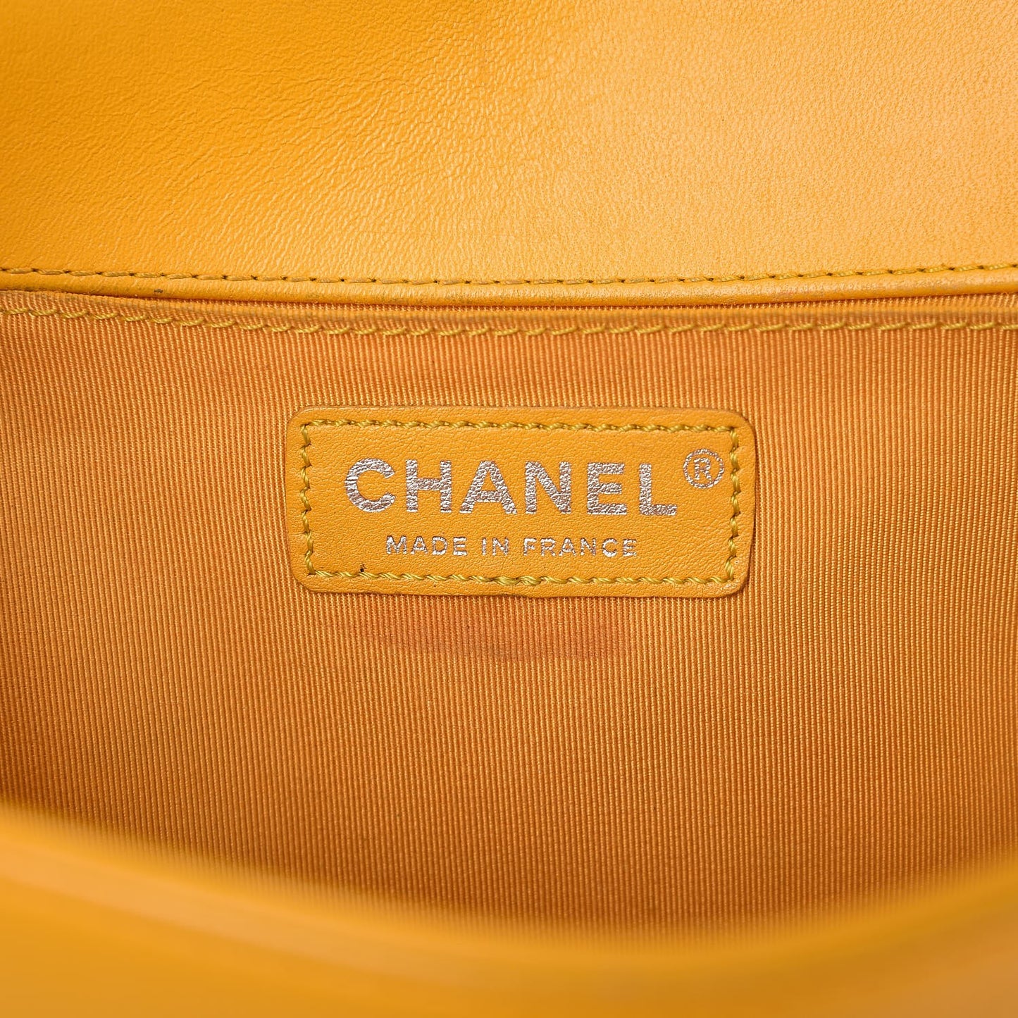 Calfskin Quilted Medium Boy Flap Yellow