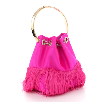 Jimmy Choo Satin Fringe Bon Bon Bag Fuchsia 3 of 11