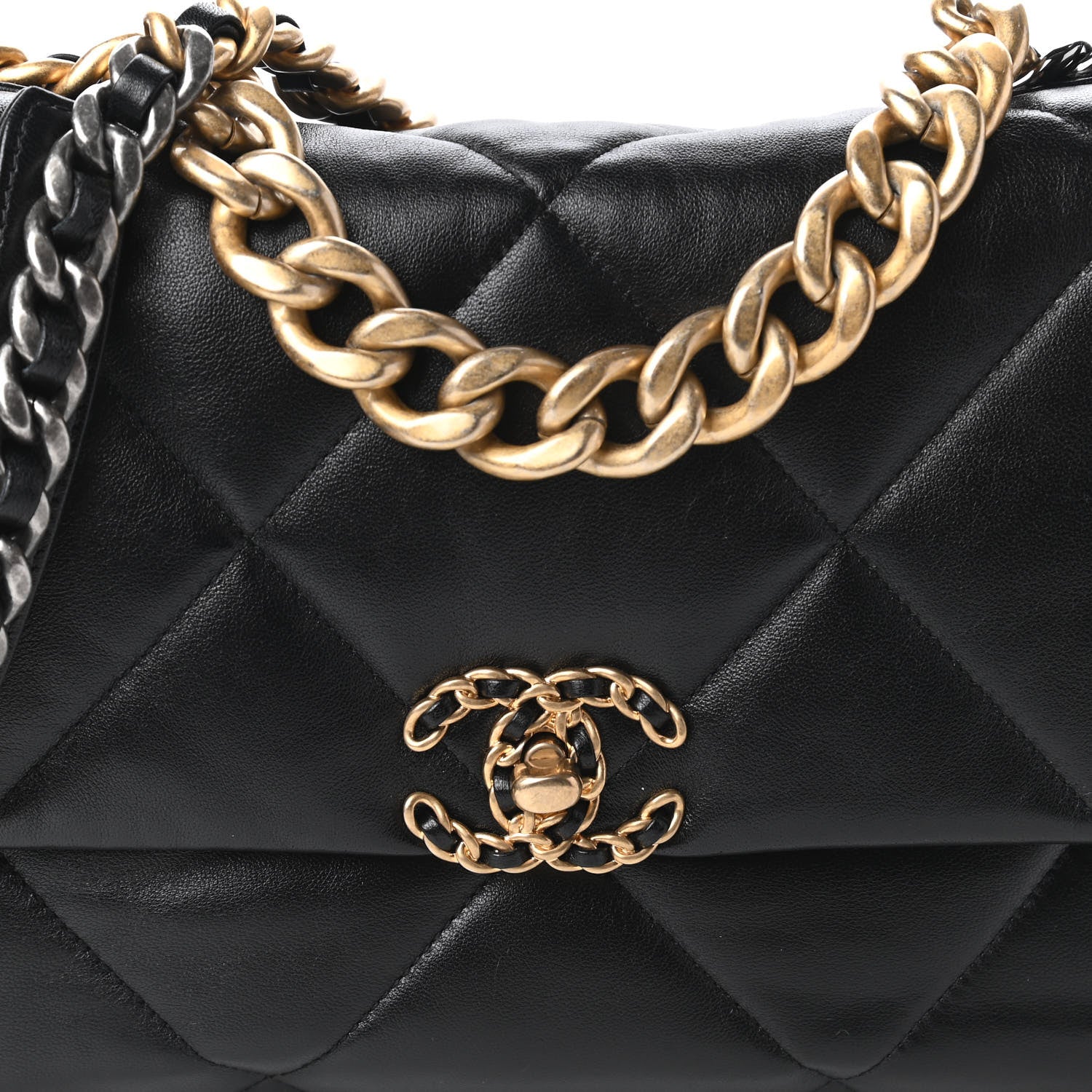 Chanel Lambskin Quilted Large Chanel 19 Flap Black 10 of 11
