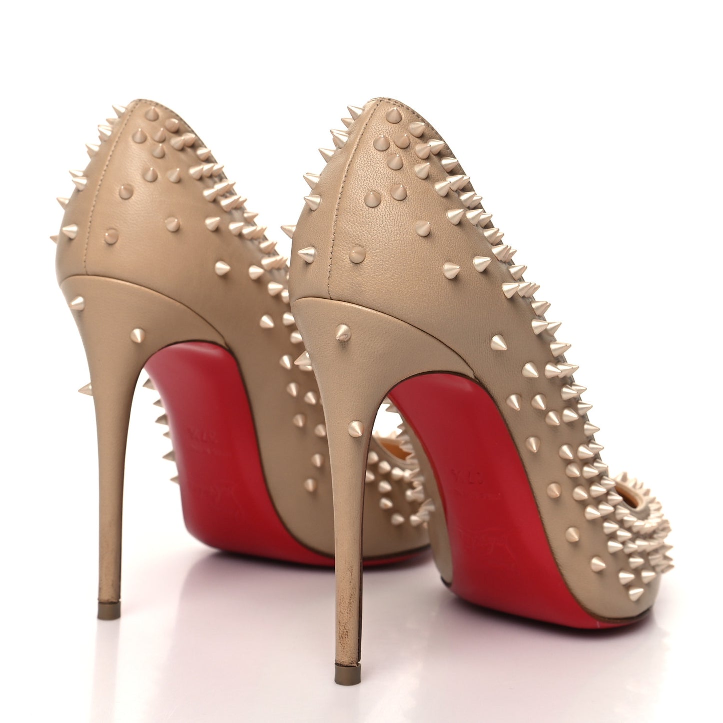 Nappa Studded Escarpic 100 Pumps 37.5 Nude Apricot