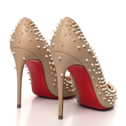 Christian Louboutin Nappa Studded Escarpic 100 Pumps 37.5 Nude Apricot 4 of 12