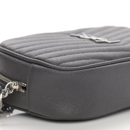 Saint Laurent Grain De Poudre Matelasse Monogram Mini Lou Camera Bag Asphalt 9 of 10