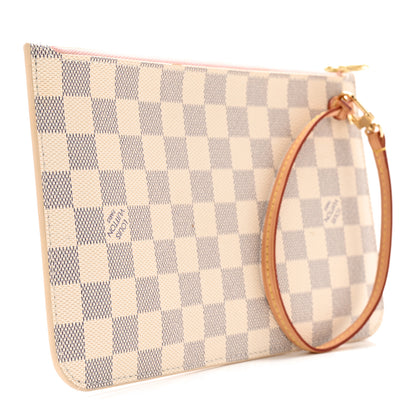 Louis Vuitton Damier Azur Neverfull MM GM Pochette Rose Ballerine 3 of 9