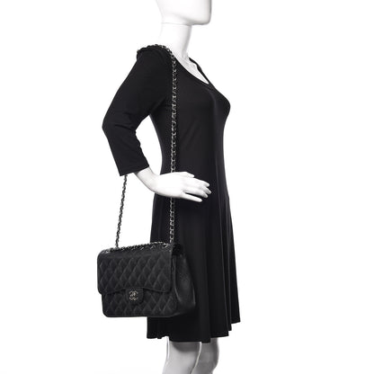 Chanel Caviar Quilted Jumbo Double Flap Black 2 of 10