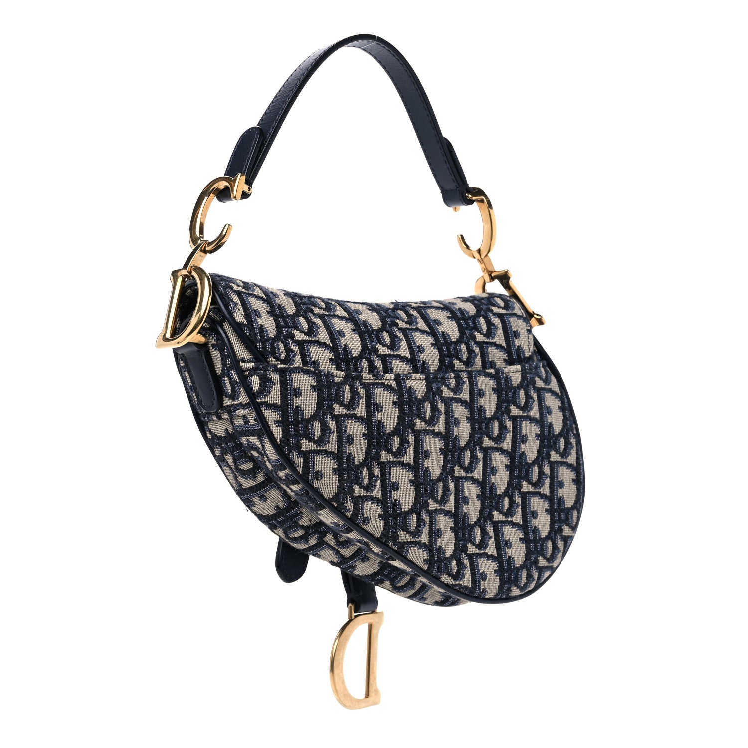 Christian Dior Oblique Mini Saddle Bag Blue 3 of 8