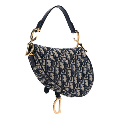 Christian Dior Oblique Mini Saddle Bag Blue 3 of 8