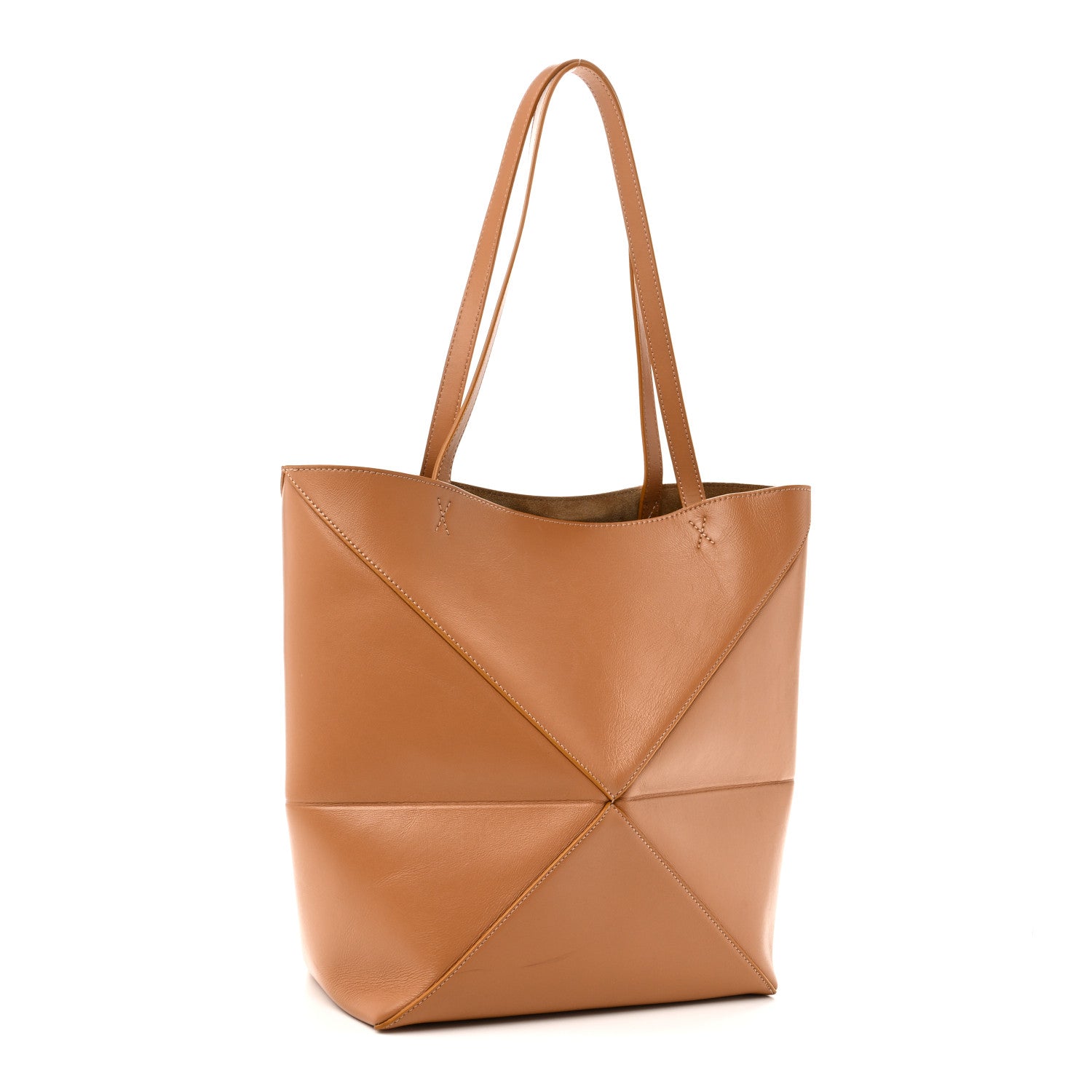 Loewe Shiny Calfskin Medium Puzzle Fold Tote Warm Desert 3 of 9