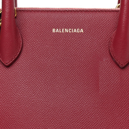 Balenciaga Signature Grained Calfskin Logo S Ville Top Handle Bag Rouge Grenat White 8 of 13
