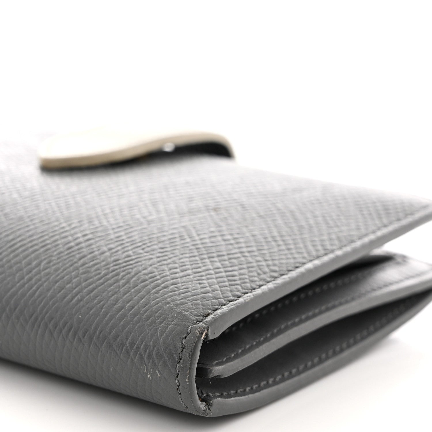 Celine Grained Calfskin Medium Multifunction Strap Wallet Grey Chalk 11 of 12