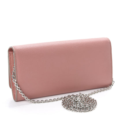 Fendi Vitello Elite Crystal Eye Monster Continental Wallet on Chain Grigio Polvere Ribes Multicolor 3 of 10
