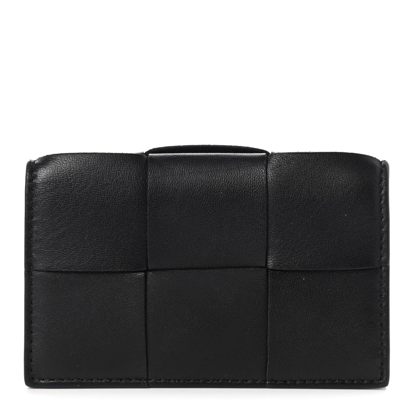 Nappa Maxi Intrecciato Card Holder Wallet Black