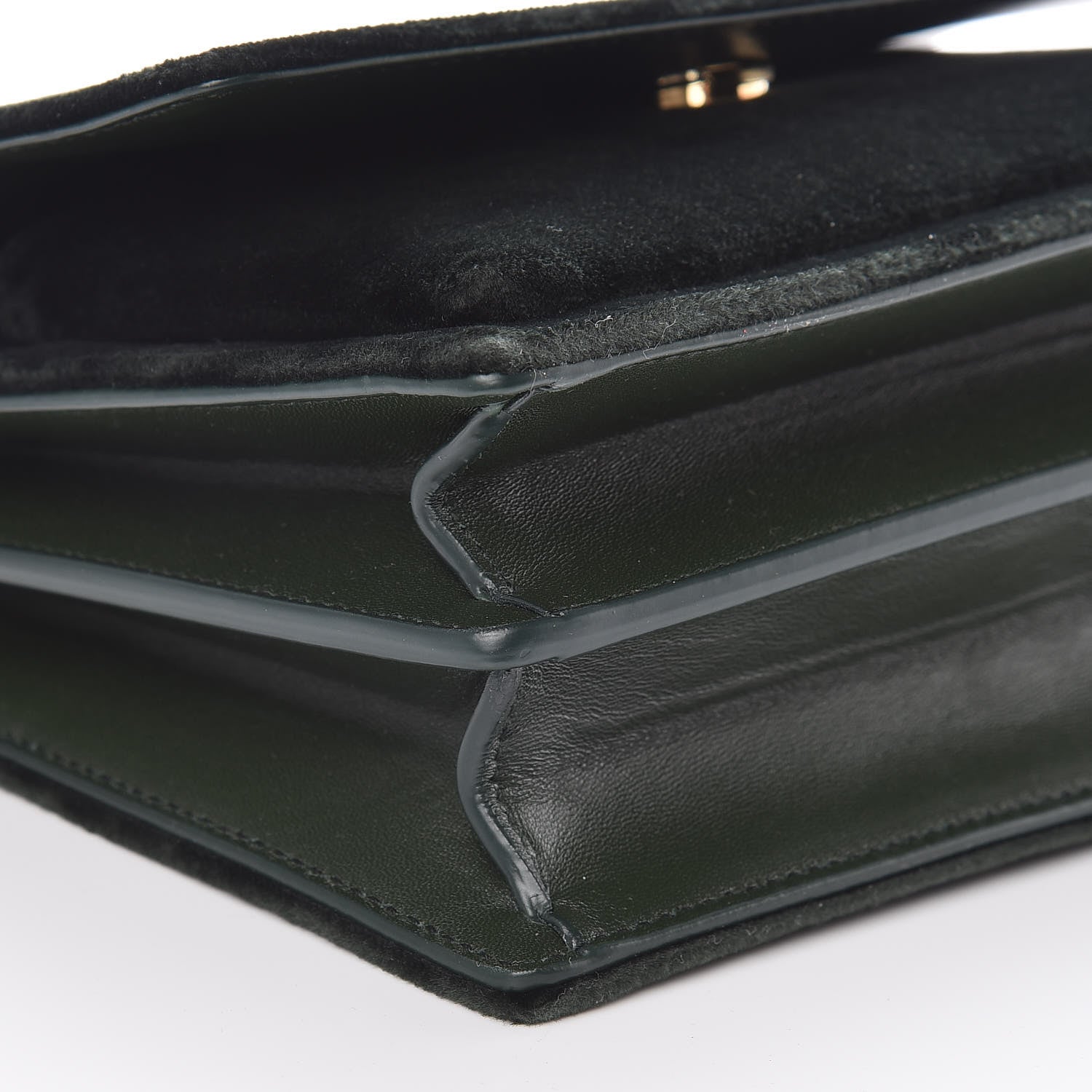 Saint Laurent Velvet Small Monogram Sunset Dark Green 7 of 8