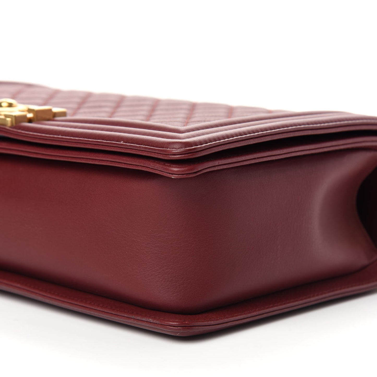Calfskin Quilted New Medium Boy Flap Burgundy