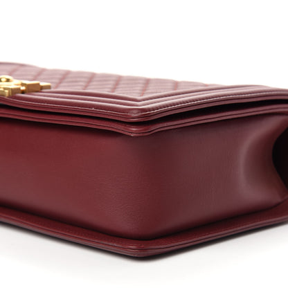 Chanel Calfskin Quilted New Medium Boy Flap Burgundy 10 of 11