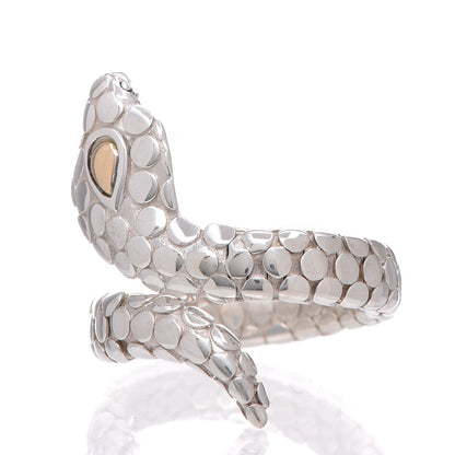 John Hardy Sterling Silver 18K Yellow Gold Cobra Coil Ring 54 7 3 of 5