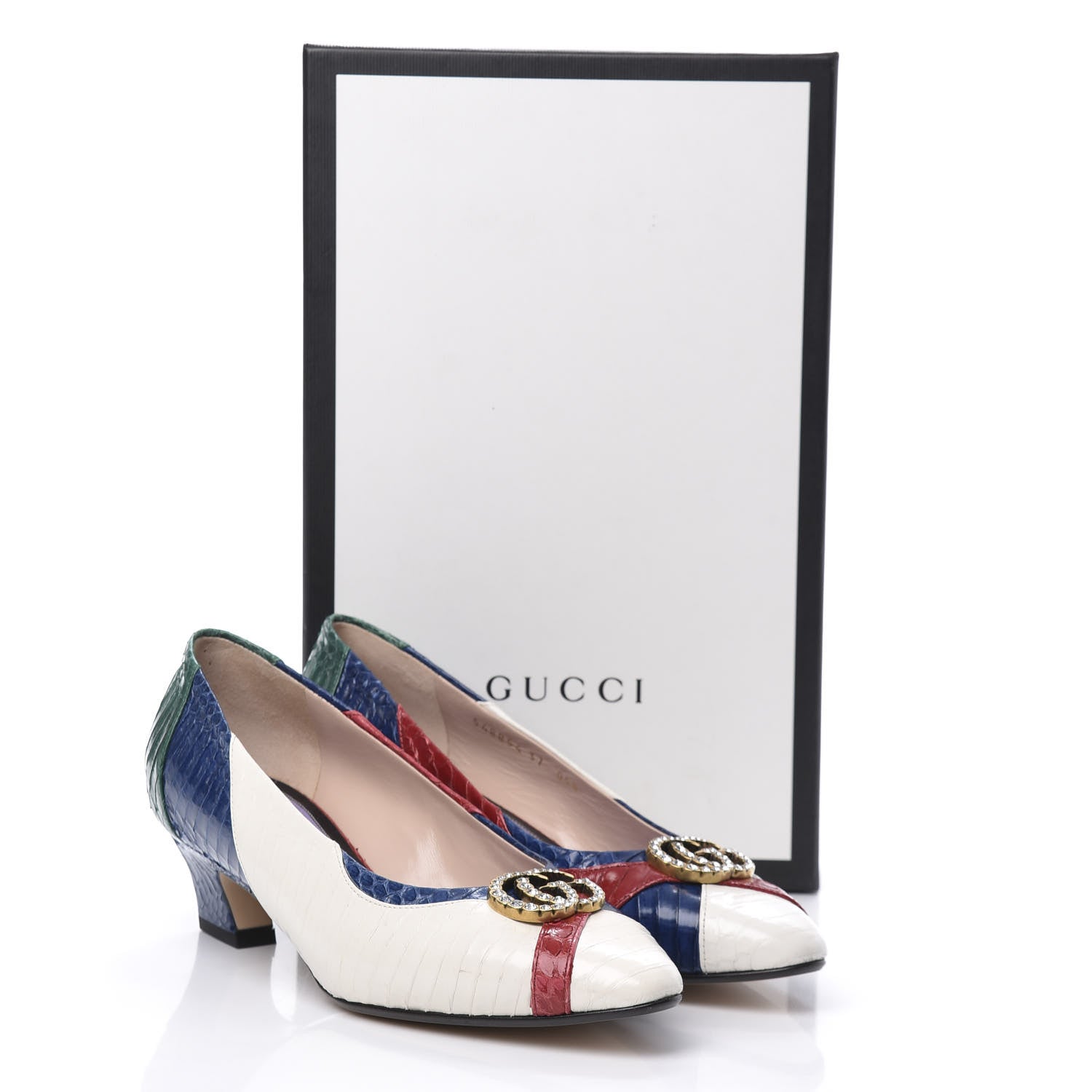 Gucci Snakeskin Crystal Double G Pumps 37 Multicolor 13 of 13