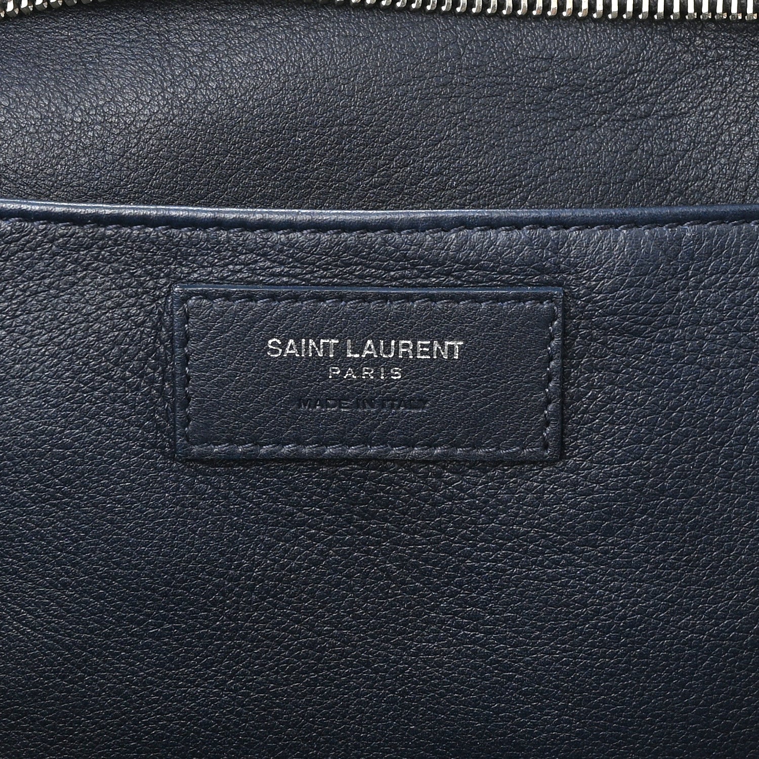 Saint Laurent Calfskin Croc Embossed Small Monogram Downtown Cabas Blue 6 of 13
