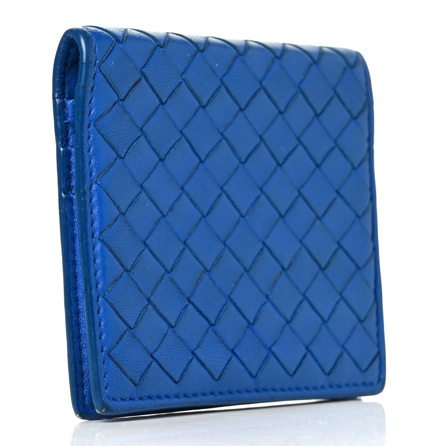Bottega Veneta Nappa Intrecciato Card Holder Blue 3 of 9