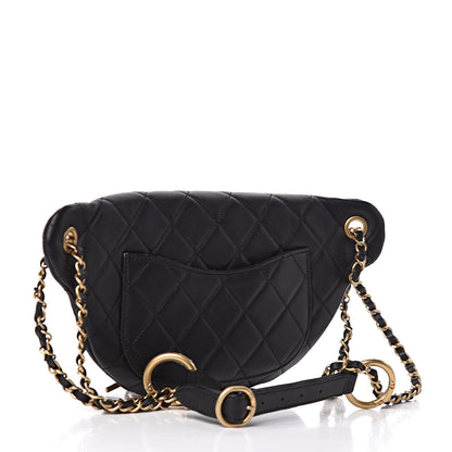 Chanel Lambskin Quilted All About Chains Waist Belt Bag Black 2 of 12