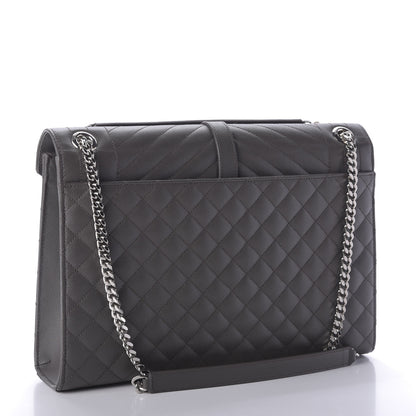 Saint Laurent Grain De Poudre Large Tri-Quilt Monogram Satchel Fog 3 of 9