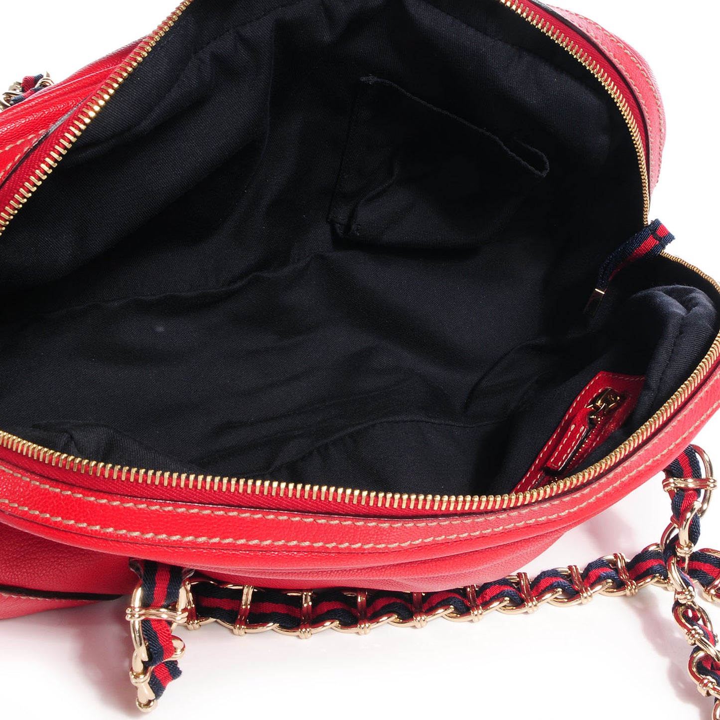 Leather Capri Small Bowler Red