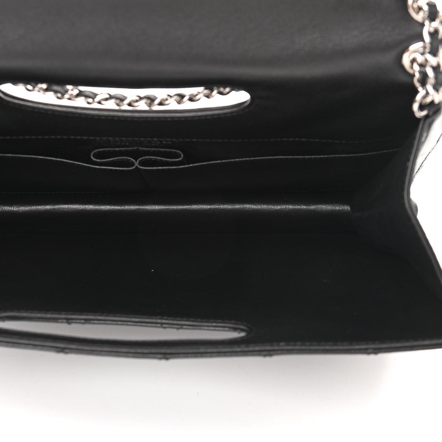 Lambskin Top Handle Logo Flap Black