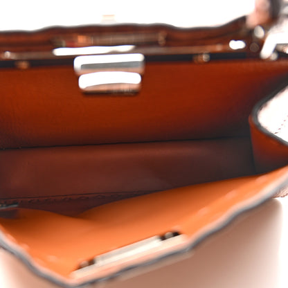 Fendi Cuoio Roma Sellerissima Nappa Sintetica Tape Stitch Small Peekaboo I SEE U Satchel Brandy 5 of 10