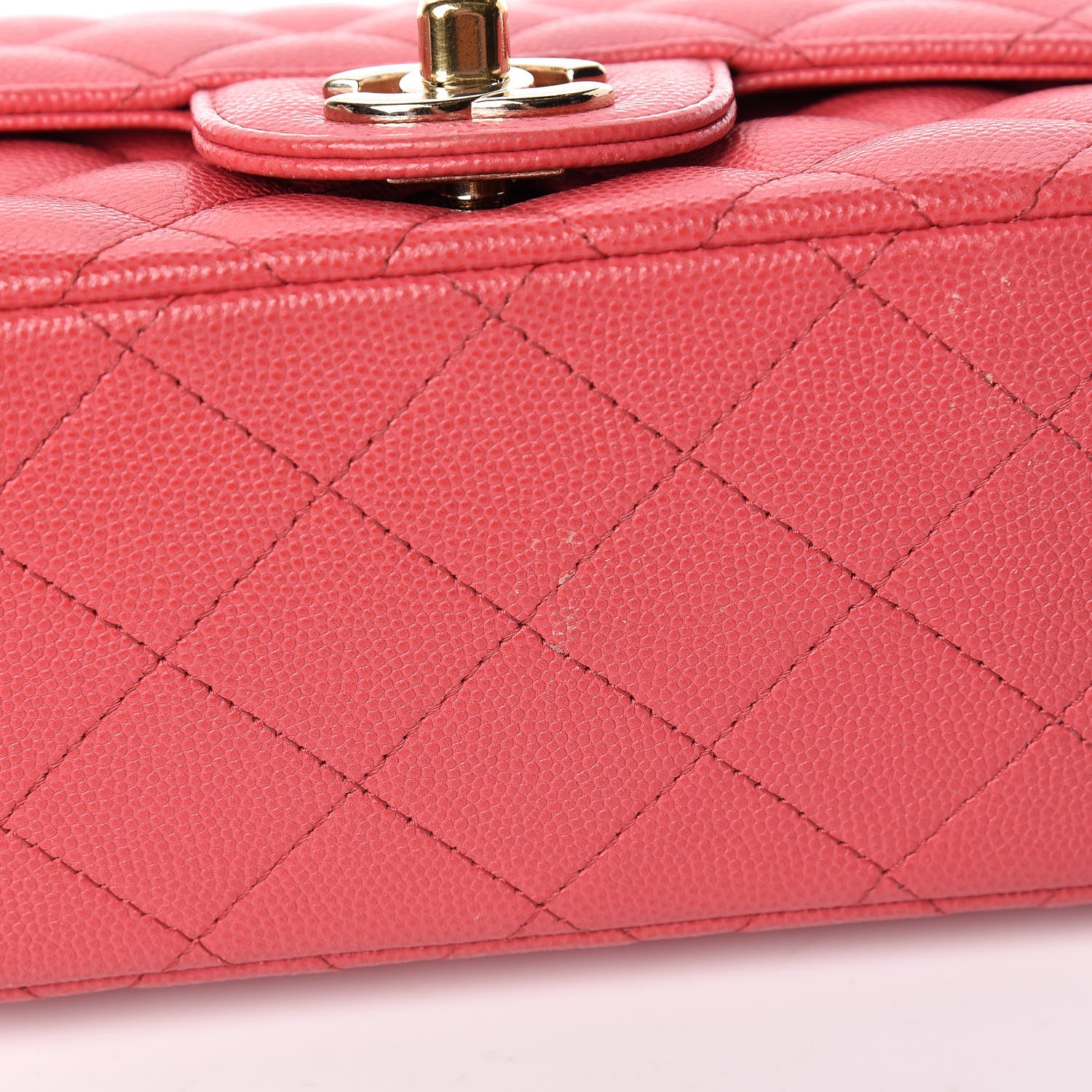 Chanel Caviar Quilted Mini Square Flap Dark Pink 12 of 13