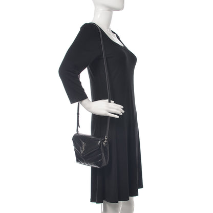 Saint Laurent Calfskin Y Quilted Monogram Toy Loulou Crossbody Bag Black 2 of 10