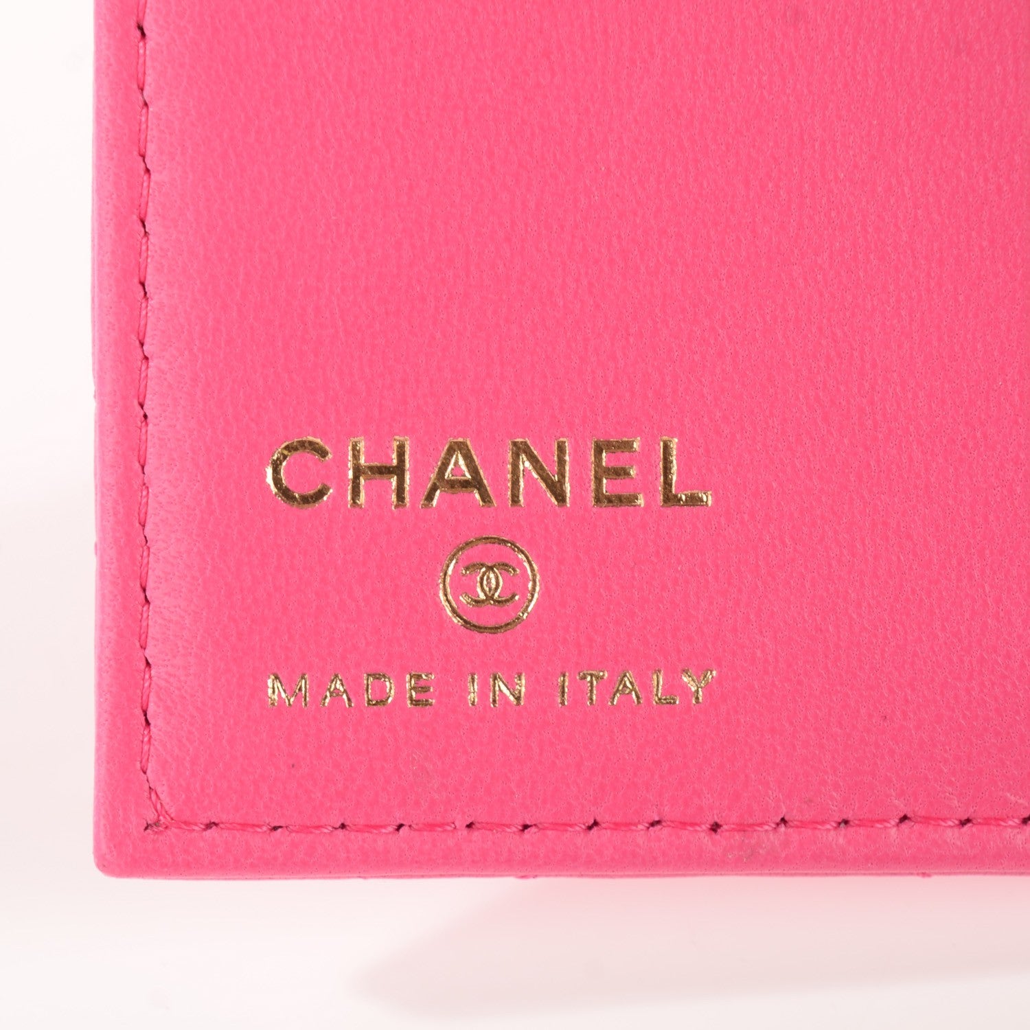 Chanel Lambskin Quilted CC Card Holder Fuchsia 6 of 7