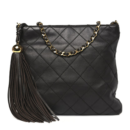 Chanel Lambskin Quilted Tassel Shoulder Bag Brown 1 of 11