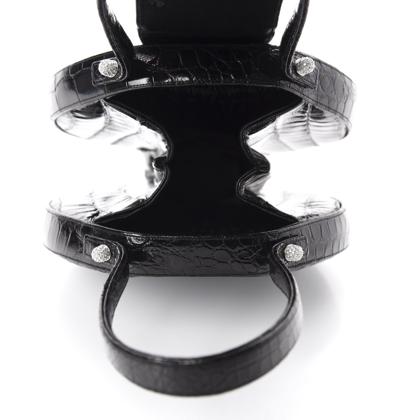 Crocodile Crystal Evening Bag Black