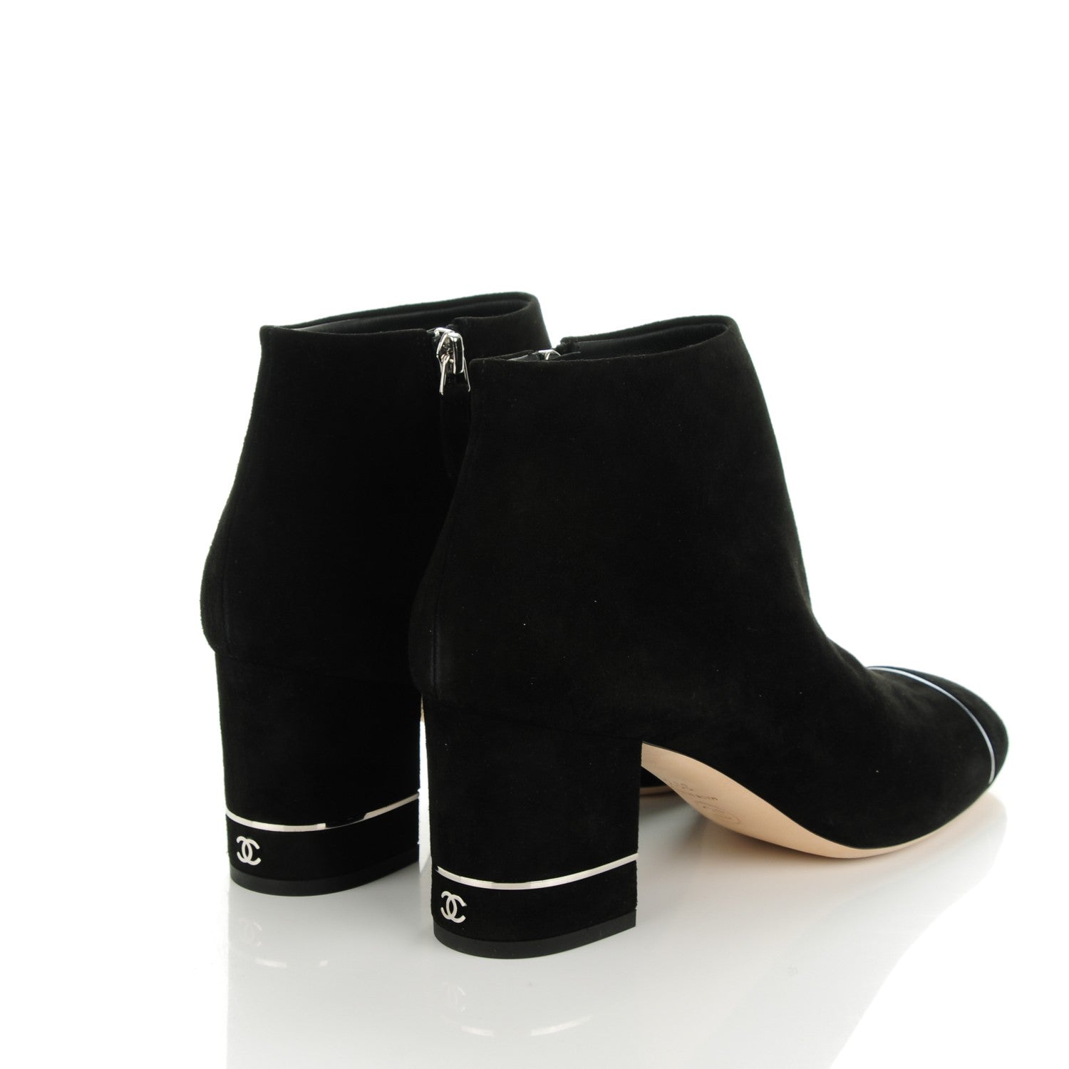 Chanel Suede Calfskin Short Boots 39.5 Black 4 of 7