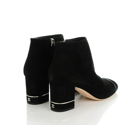 Chanel Suede Calfskin Short Boots 39.5 Black 4 of 7