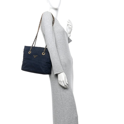 Prada Nylon Tessuto Quilted Shoulder Bag Blue 2 of 9