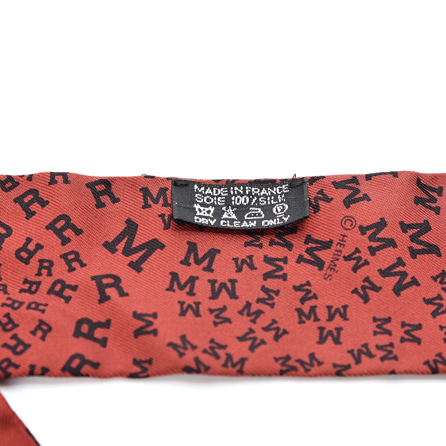 Hermes Silk Scattered Letters Twilly 2 of 3