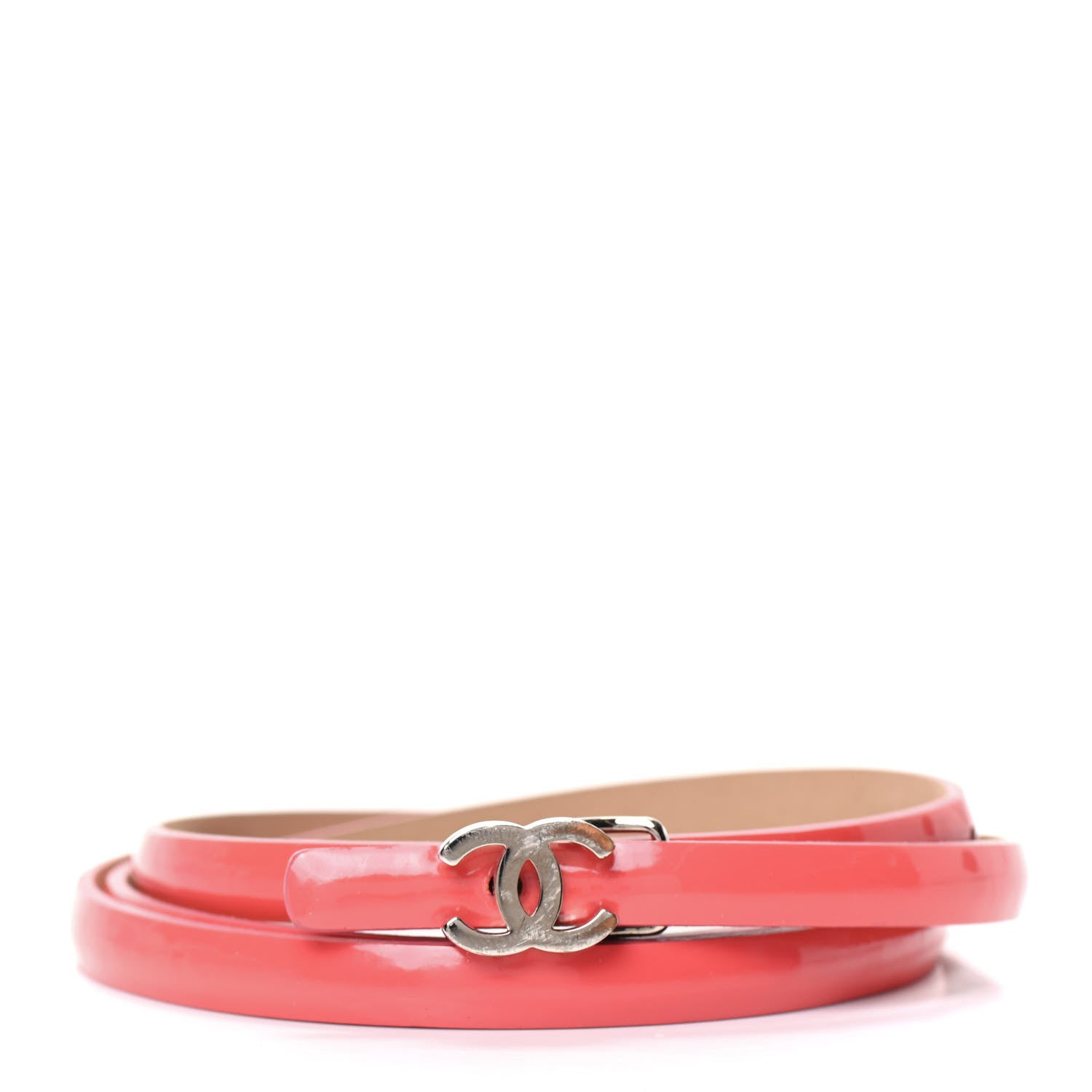 Chanel Patent Calfskin CC Logo Skinny Belt 75 30 Pink 1 of 6