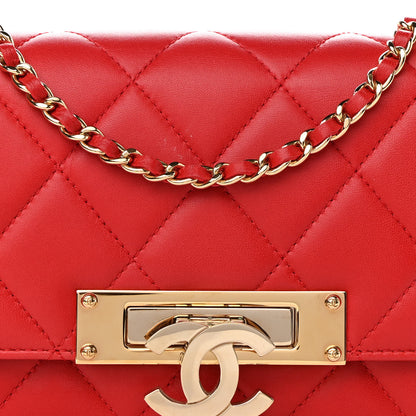 Chanel Lambskin Quilted Golden Class Wallet on Chain WOC Red 8 of 12