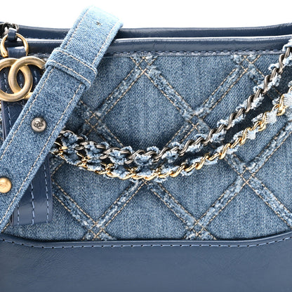 Chanel Denim Calfskin Small Gabrielle Hobo Blue 8 of 11