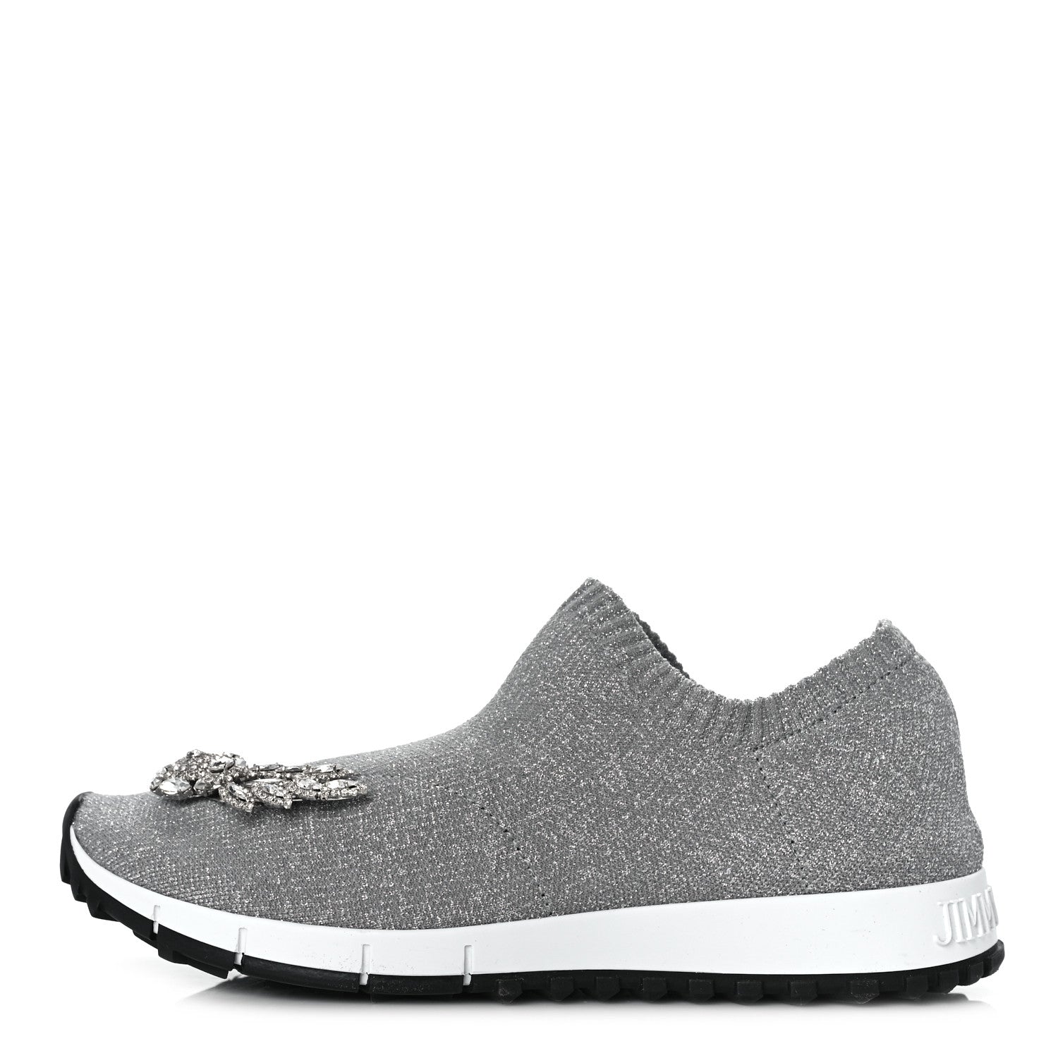 Jimmy Choo Knit Crystal Sneaker 37 Grey 1 of 9