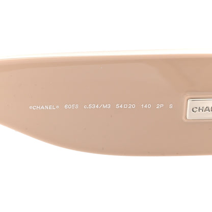 Chanel Acetate Cat Eye Sunglasses 6056 Black Beige 5 of 9