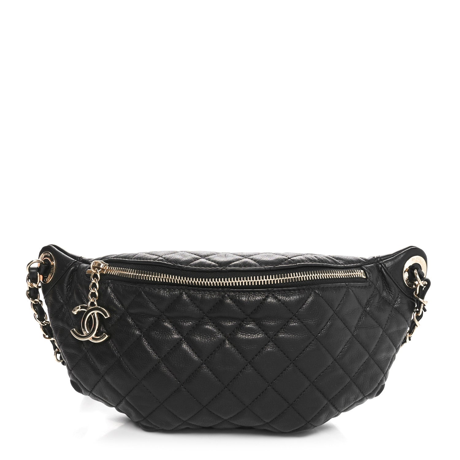 Chanel Calfskin Quilted Banane Waist Bag Fanny Pack Black 1 of 10