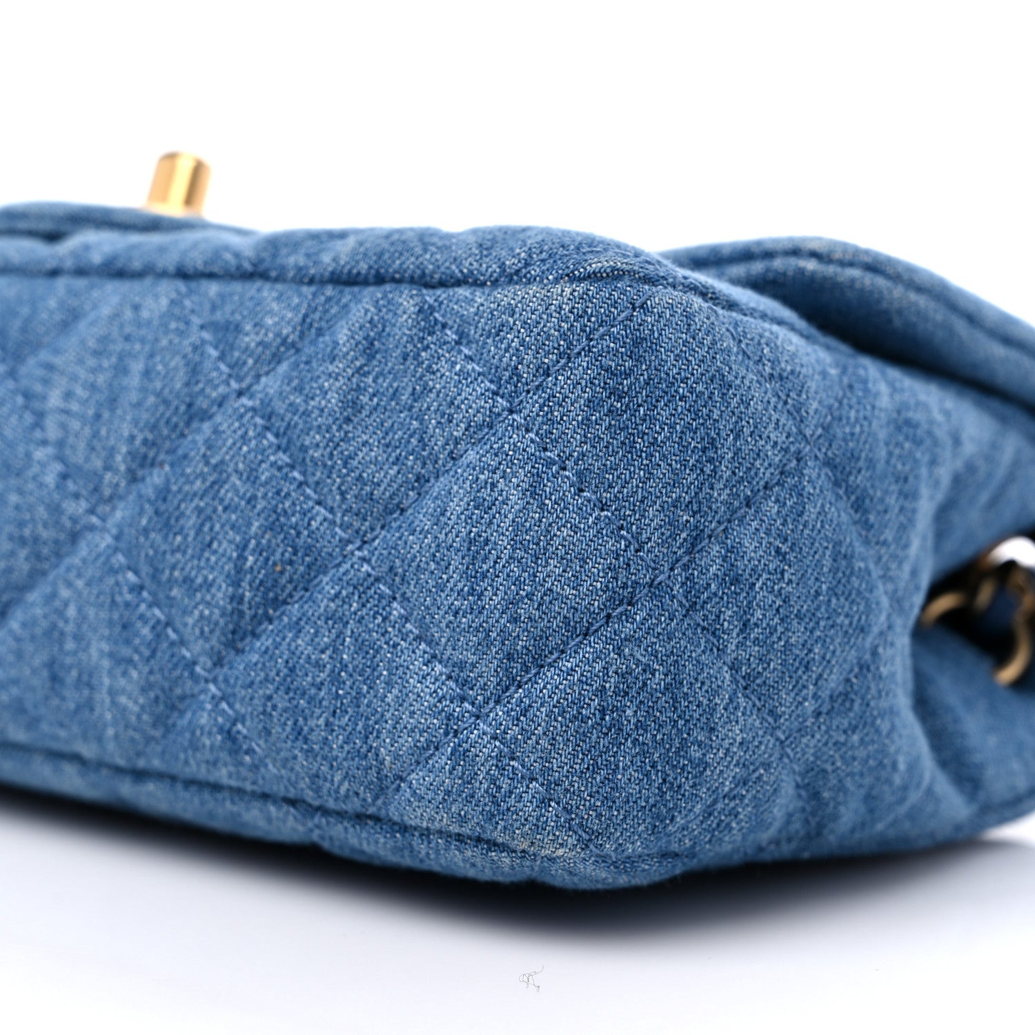 Chanel Denim Quilted Mini Pearl Crush Rectangular Flap Blue 9 of 9